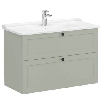 Unitate de baza lavoar baie, cu doua sertare 100cm, mat retro green, cu classical lavoar   chiuveta baie   68896