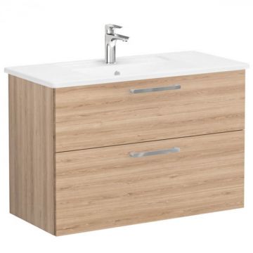 Unitate de baza lavoar baie, cu doua sertare 100cm, natural oak, cu angular lavoar   chiuveta baie   68310
