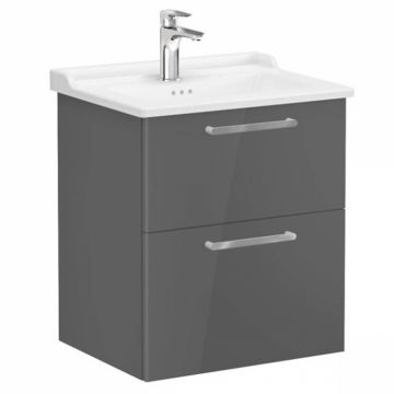 Unitate de baza lavoar baie, cu doua sertare 60cm inalt gloss anthracite, cu classical lavoar   chiuveta baie   68277