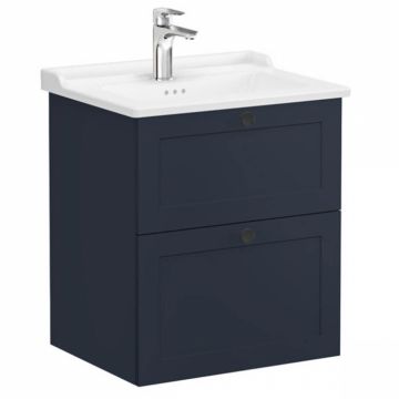 Unitate de baza lavoar baie, cu doua sertare 60cm mat dark albastru, cu classical lavoar   chiuveta baie   68853