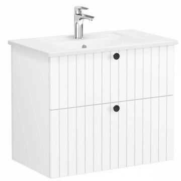 Unitate de baza lavoar baie, cu doua sertare 80cm, alb mat, cu angular lavoar   chiuveta baie   69429