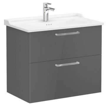 Unitate de baza lavoar baie, cu doua sertare 80cm, inalt gloss anthracite, cu classical lavoar   chiuveta baie   68295