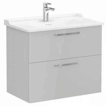 Unitate de baza lavoar baie, cu doua sertare 80cm, inalt gloss pearl grey, cu classical lavoar   chiuveta baie   68294