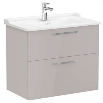 Unitate de baza lavoar baie, cu doua sertare 80cm, inalt gloss sahara beige, cu classical lavoar   chiuveta baie   68296