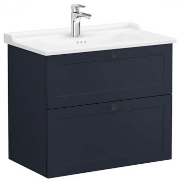 Unitate de baza lavoar baie, cu doua sertare 80cm, mat dark albastru, cu classical lavoar   chiuveta baie   68874