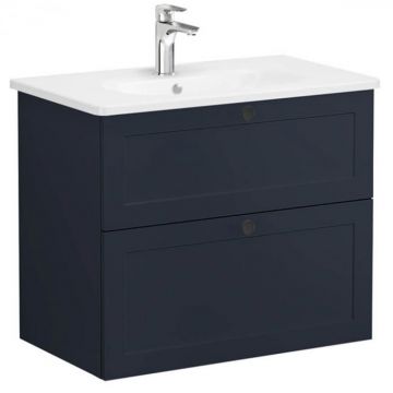 Unitate de baza lavoar baie, cu doua sertare 80cm, mat dark albastru, cu rounded lavoar   chiuveta baie   68867