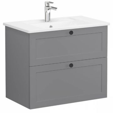 Unitate de baza lavoar baie, cu doua sertare 80cm, mat grey, cu angular lavoar   chiuveta baie   68857