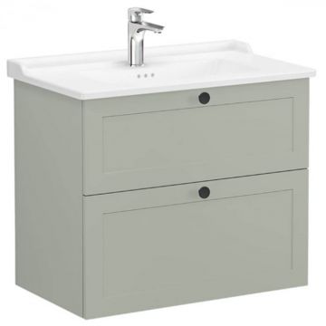 Unitate de baza lavoar baie, cu doua sertare 80cm, mat retro green, cu classical lavoar   chiuveta baie   68875