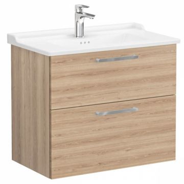 Unitate de baza lavoar baie, cu doua sertare 80cm, natural oak, cu classical lavoar   chiuveta baie   68300