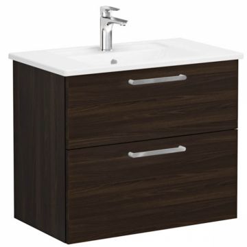 Unitate de baza lavoar baie, cu doua sertare 80cm, walnut, cu angular lavoar   chiuveta baie   66300