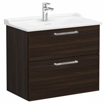 Unitate de baza lavoar baie, cu doua sertare 80cm, walnut, cu classical lavoar   chiuveta baie   68301