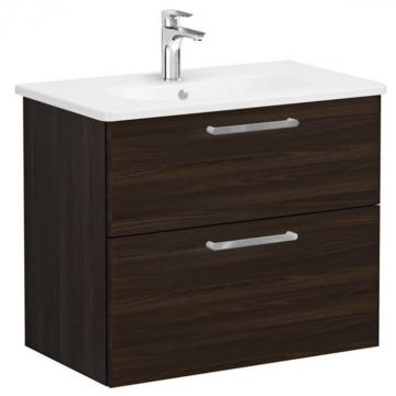 Unitate de baza lavoar baie, cu doua sertare 80cm, walnut, cu rounded lavoar   chiuveta baie   66301