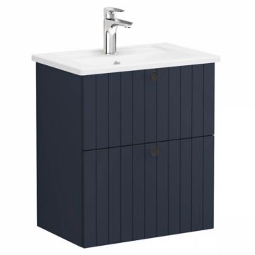 Unitate de baza lavoar baie, cu doua sertare, compact 60cm mat dark albastru, cu angular lavoar   chiuveta baie   69238