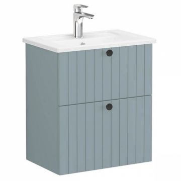 Unitate de baza lavoar baie, cu doua sertare, compact 60cm mat fijord green, cu angular lavoar   chiuveta baie   69236