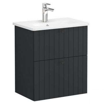 Unitate de baza lavoar baie, cu doua sertare, compact 60cm mat graphite, cu rounded lavoar   chiuveta baie   69244