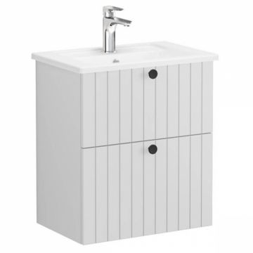 Unitate de baza lavoar baie, cu doua sertare, compact 60cm mat gri deschis, cu angular lavoar   chiuveta baie   69234