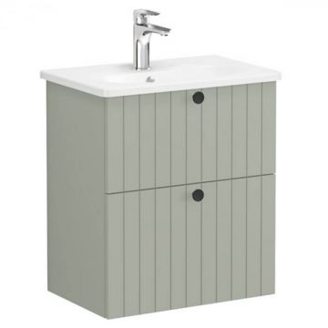 Unitate de baza lavoar baie, cu doua sertare, compact 60cm mat retro green, cu rounded lavoar   chiuveta baie   69246