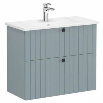 Unitate de baza lavoar baie, cu doua sertare, compact 80cm, mat fijord green, cu angular lavoar   chiuveta baie   69250