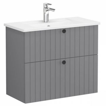 Unitate de baza lavoar baie, cu doua sertare, compact 80cm, mat grey, cu angular lavoar   chiuveta baie   69249