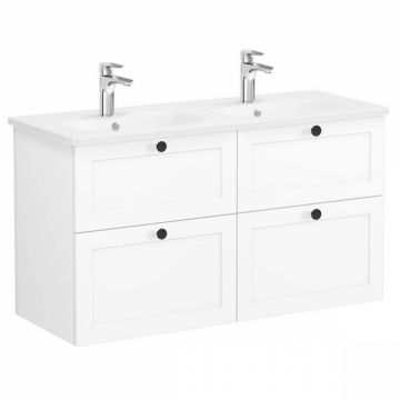 Unitate de baza lavoar baie, cu patru sertare 120 cm, alb mat, cu rounded lavoar   chiuveta baie   68946