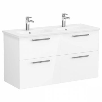 Unitate de baza lavoar baie, cu patru sertare 120 cm, inalt gloss alb, cu rounded lavoar   chiuveta baie   66283