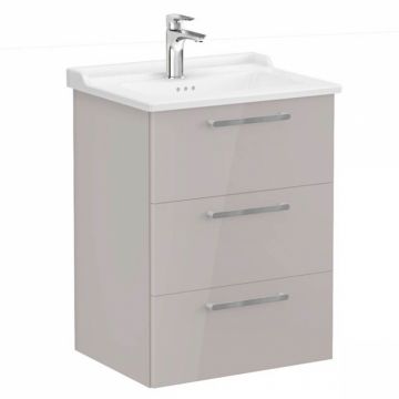 Unitate de baza lavoar baie, cu trei sertare 60cm inalt gloss sahara beige, cu classical lavoar   chiuveta baie   68344