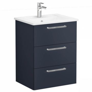 Unitate de baza lavoar baie, cu trei sertare 60cm mat dark albastru, cu angular lavoar   chiuveta baie   68335