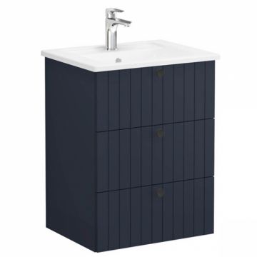 Unitate de baza lavoar baie, cu trei sertare 60cm mat dark albastru, cu angular lavoar   chiuveta baie   69476