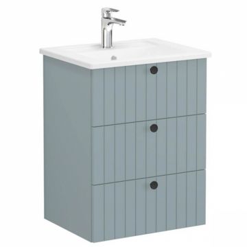 Unitate de baza lavoar baie, cu trei sertare 60cm mat fijord green, cu angular lavoar   chiuveta baie   69474