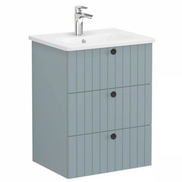 Unitate de baza lavoar baie, cu trei sertare 60cm mat fijord green, cu rounded lavoar   chiuveta baie   69481