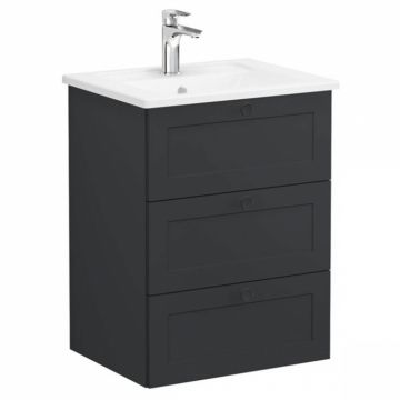 Unitate de baza lavoar baie, cu trei sertare 60cm mat graphite, cu angular lavoar   chiuveta baie   68901
