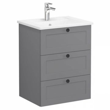 Unitate de baza lavoar baie, cu trei sertare 60cm mat grey, cu angular lavoar   chiuveta baie   68899