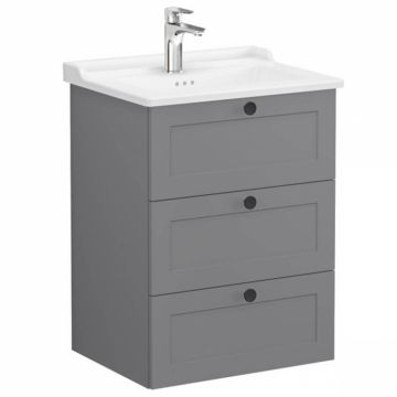 Unitate de baza lavoar baie, cu trei sertare 60cm mat grey, cu classical lavoar   chiuveta baie   68913
