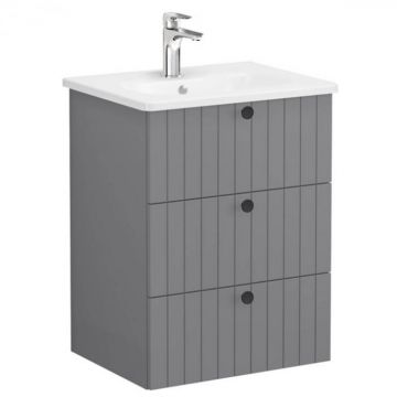 Unitate de baza lavoar baie, cu trei sertare 60cm mat grey, cu rounded lavoar   chiuveta baie   69480