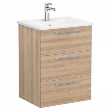 Unitate de baza lavoar baie, cu trei sertare 60cm natural oak, cu angular lavoar   chiuveta baie   66458