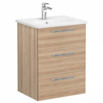 Unitate de baza lavoar baie, cu trei sertare 60cm natural oak, cu rounded lavoar   chiuveta baie   66459