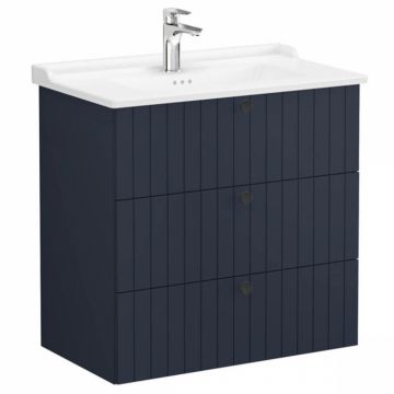 Unitate de baza lavoar baie, cu trei sertare 80cm, mat dark albastru, cu classical lavoar   chiuveta baie   69511