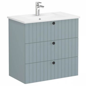 Unitate de baza lavoar baie, cu trei sertare 80cm, mat fijord green, cu angular lavoar   chiuveta baie   69495