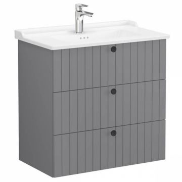 Unitate de baza lavoar baie, cu trei sertare 80cm, mat grey, cu classical lavoar   chiuveta baie   69508