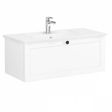 Unitate de baza lavoar baie, cu un sertar 100cm, alb mat, cu angular lavoar   chiuveta baie   68813