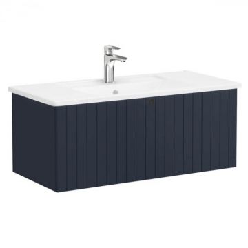 Unitate de baza lavoar baie, cu un sertar 100cm, mat dark albastru, cu angular lavoar   chiuveta baie   69392