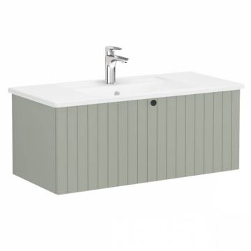 Unitate de baza lavoar baie, cu un sertar 100cm, mat retro green, cu angular lavoar   chiuveta baie   69393