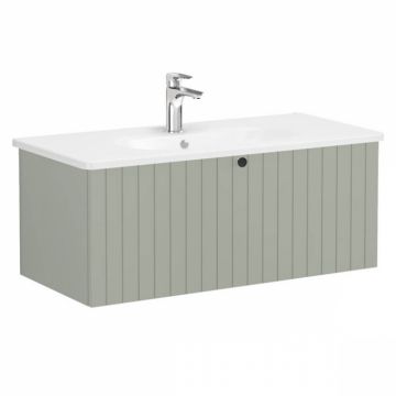 Unitate de baza lavoar baie, cu un sertar 100cm, mat retro green, cu rounded lavoar   chiuveta baie   69400