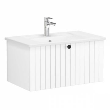 Unitate de baza lavoar baie, cu un sertar 80cm, alb mat, cu angular lavoar   chiuveta baie   69366