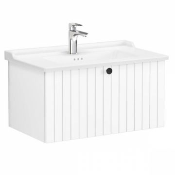 Unitate de baza lavoar baie, cu un sertar 80cm, alb mat, cu classical lavoar   chiuveta baie   69380