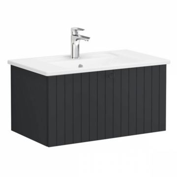 Unitate de baza lavoar baie, cu un sertar 80cm, mat graphite, cu angular lavoar   chiuveta baie   69370