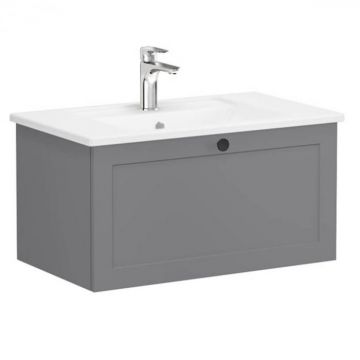 Unitate de baza lavoar baie, cu un sertar 80cm, mat grey, cu angular lavoar   chiuveta baie   68794