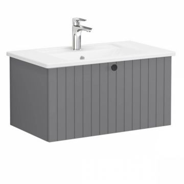 Unitate de baza lavoar baie, cu un sertar 80cm, mat grey, cu angular lavoar   chiuveta baie   69368