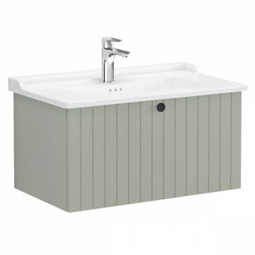 Unitate de baza lavoar baie, cu un sertar 80cm, mat retro green, cu classical lavoar   chiuveta baie   69386