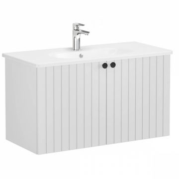 Unitate de baza lavoar baie, cu usi 100cm, mat gri deschis, cu rounded lavoar   chiuveta baie   69311